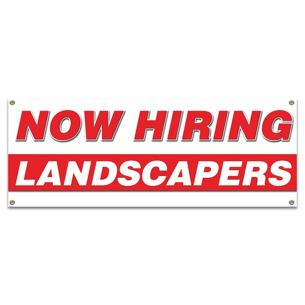 Signmission Now Hiring Landscapers Banner Apply Inside Accepting Application Single Sided B-30266 - main